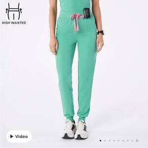 Figs Surgical Green High Waisted Zamora Joggers S/R